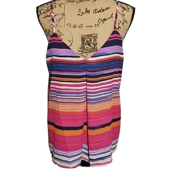 Cynthia Rowley Striped Colored Top Size L - Picture 1 of 7